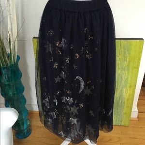 Elegant Black Starry Skirt